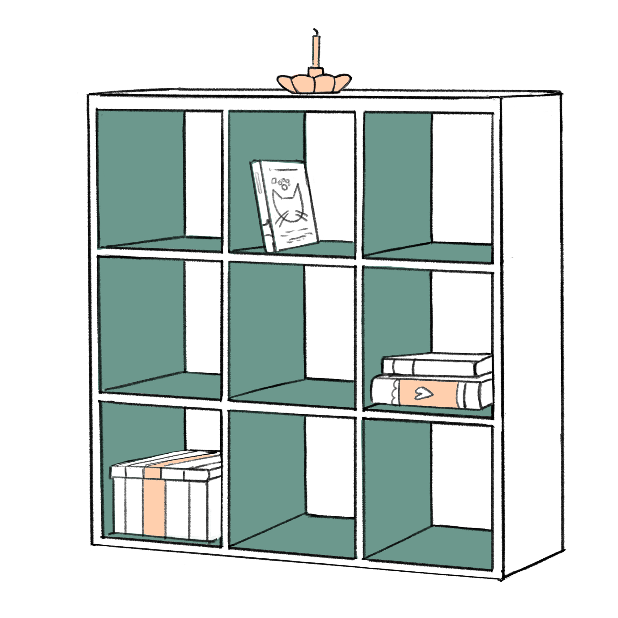 Icon mit einem Kallax Regal für das Projekt IKEA Möbel streichen